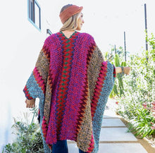 Load image into Gallery viewer, Crochet Pattern Ruana Magenta
