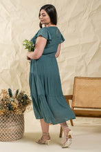 Load image into Gallery viewer, The Sylvana Plus Tiered Dress~Hunter Green
