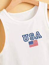 Load image into Gallery viewer, Patriotic Print Cropped Tank Top
