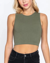 Load image into Gallery viewer, Fitted Seamless Cropped Knit Tank Top
