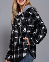 Load image into Gallery viewer, Plaid Button Down Hoodie Jacket
