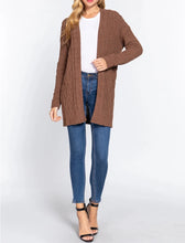 Load image into Gallery viewer, Long Sleeve Open Front Chenille Sweater Cardigan
