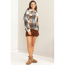 Load image into Gallery viewer, Troublemaker Plaid Teddy Fur Jacket
