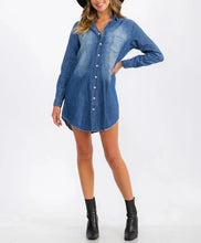 Load image into Gallery viewer, Washed Denim Mini Dress
