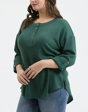 Load image into Gallery viewer, Plus Henley Knit Top
