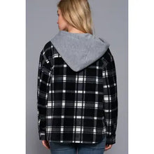 Load image into Gallery viewer, Plaid Button Down Hoodie Jacket
