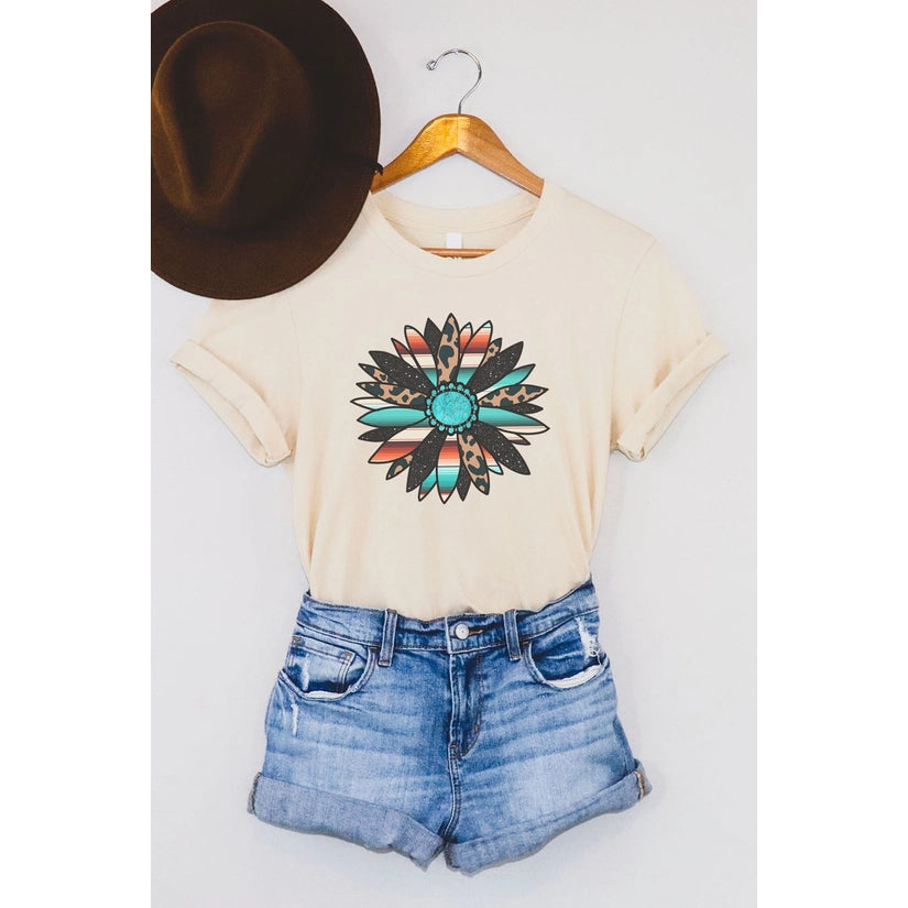 Western Boho Sunflower Graphic Tee