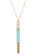 Load image into Gallery viewer, Natural Stone Mama Pendant Bar Necklace
