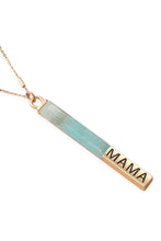 Load image into Gallery viewer, Natural Stone Mama Pendant Bar Necklace
