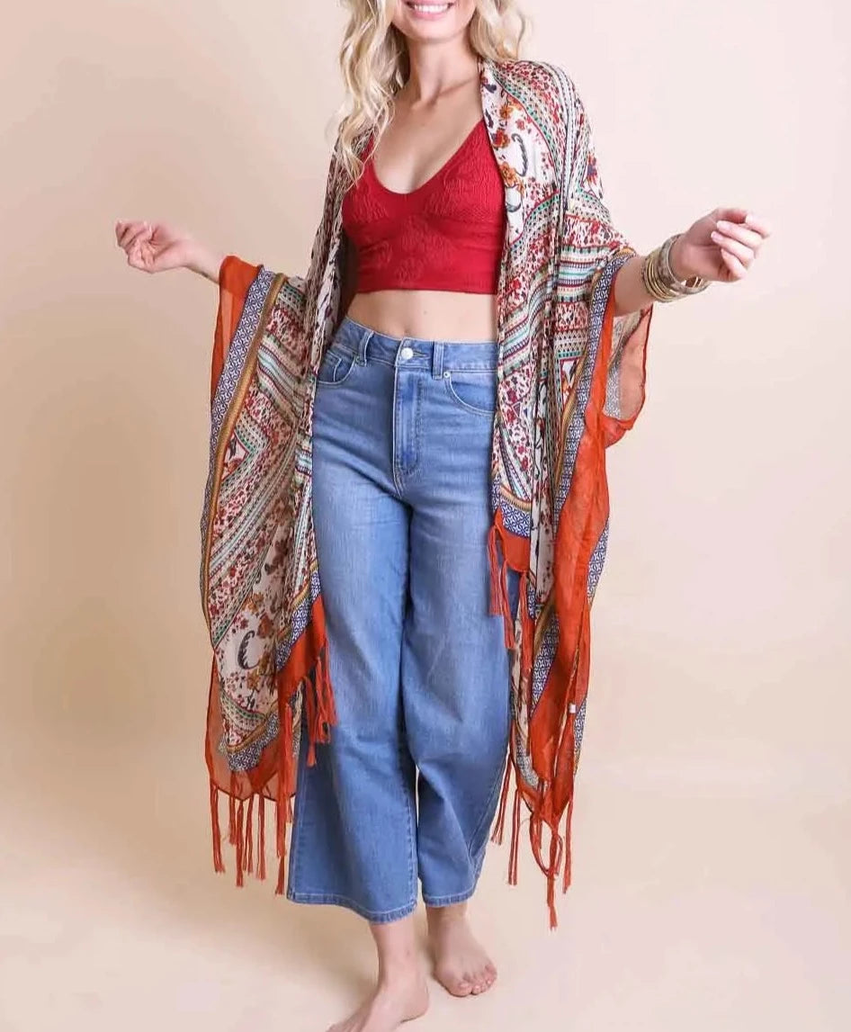 Bohemian Diamond Tassel Kimono