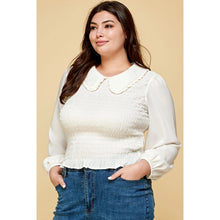 Load image into Gallery viewer, Plus Size Smocked Collared Top
