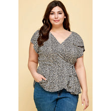 Load image into Gallery viewer, Plus Size Animal Print Wrap Top
