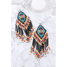 Load image into Gallery viewer, Western Aztec Boho Geometric Shape Fringe Seed Beed Earrings
