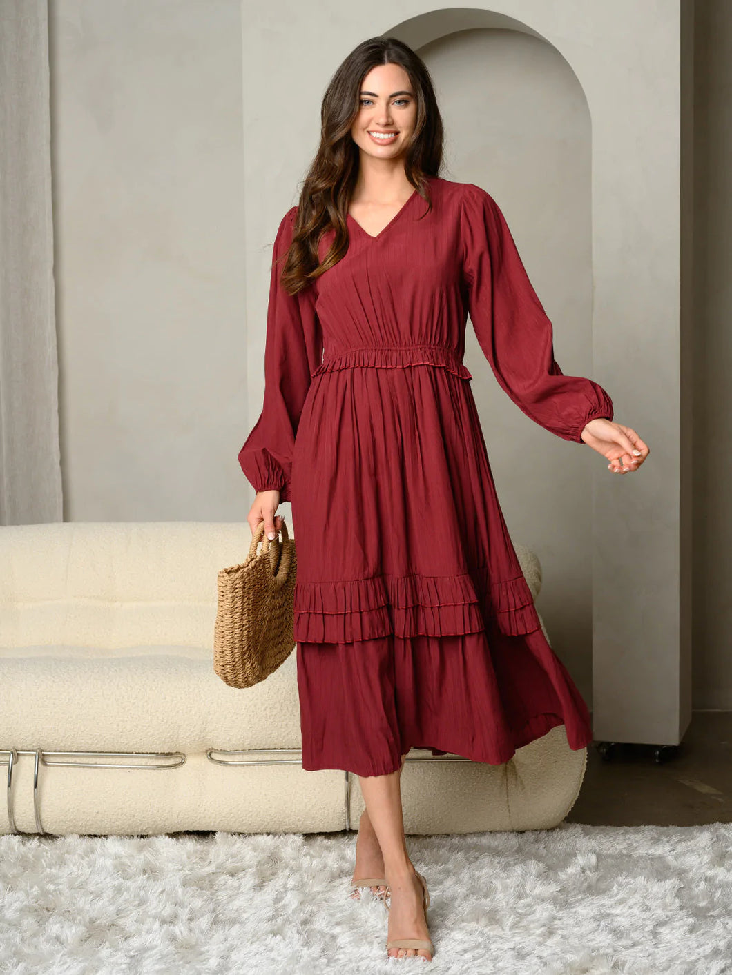 Vino Tinto Midi Dress