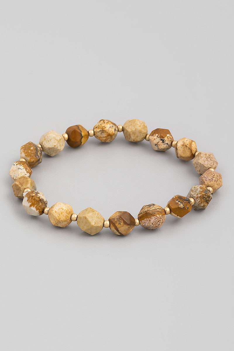 Semi Precious Stone Beaded Stretch Bracelet