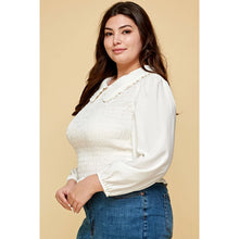 Load image into Gallery viewer, Plus Size Smocked Collared Top
