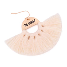 Load image into Gallery viewer, Mama Etched Fan Tassel Earrings
