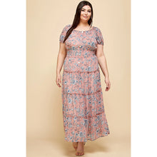 Load image into Gallery viewer, Plus Size Short Sleeve Peasant Maxi Dress
