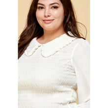 Load image into Gallery viewer, Plus Size Smocked Collared Top
