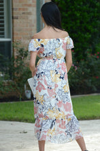 Load image into Gallery viewer, Off Shoulder Flower Midi Dress
