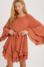 Load image into Gallery viewer, Ginger Bell Sleeves Boho Dress
