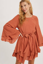 Load image into Gallery viewer, Ginger Bell Sleeves Boho Dress
