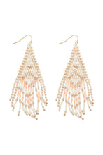 Load image into Gallery viewer, Boho Diamond Pattern Seed Bead Fringe Drop Earrings
