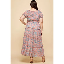 Load image into Gallery viewer, Plus Size Short Sleeve Peasant Maxi Dress
