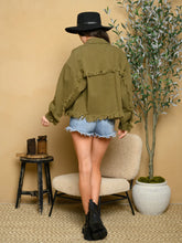 Load image into Gallery viewer, The Lola Fringe Detail Denim Jacket
