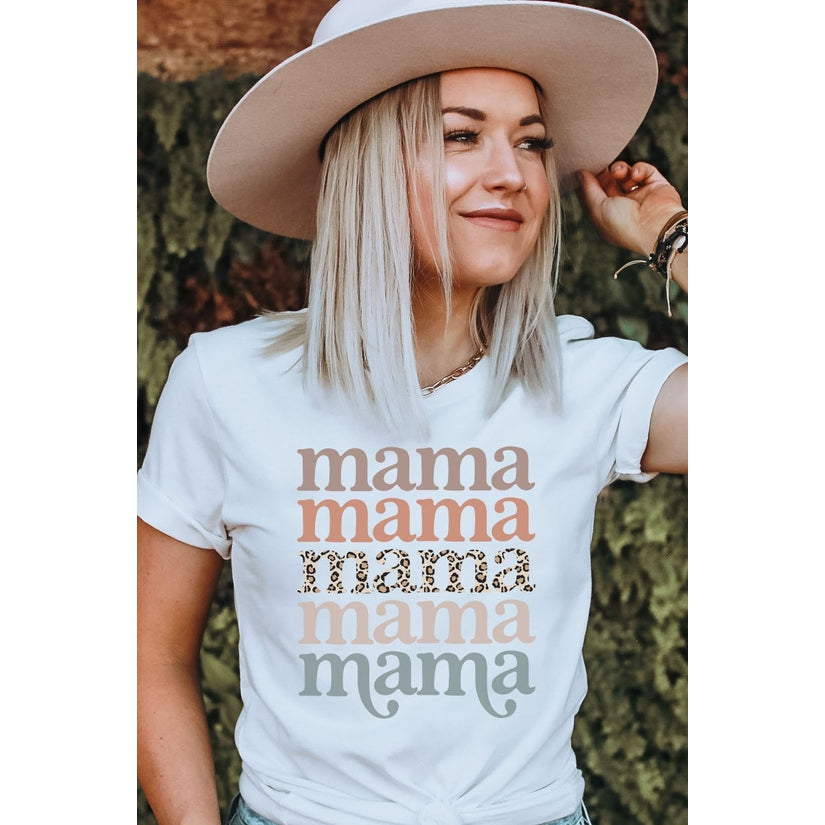 Mama Leopard Boho Graphic Tee