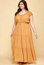 Load image into Gallery viewer, Lace Top Tassel Smocked Waist Tier Maxi Dress-Plus Size
