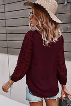 Load image into Gallery viewer, Sweet Polka Dot Long Sleeve V-Neck Top
