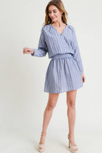 Load image into Gallery viewer, Washed Cotton Yarn Dye Stripe Button Down Dress.
