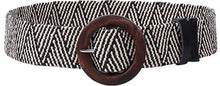 Load image into Gallery viewer, Straw Woven Elastic Stretch Waist Band Square or Round Buckle Belt
