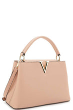 Load image into Gallery viewer, Smooth V Metal Plain Satchel Bag
