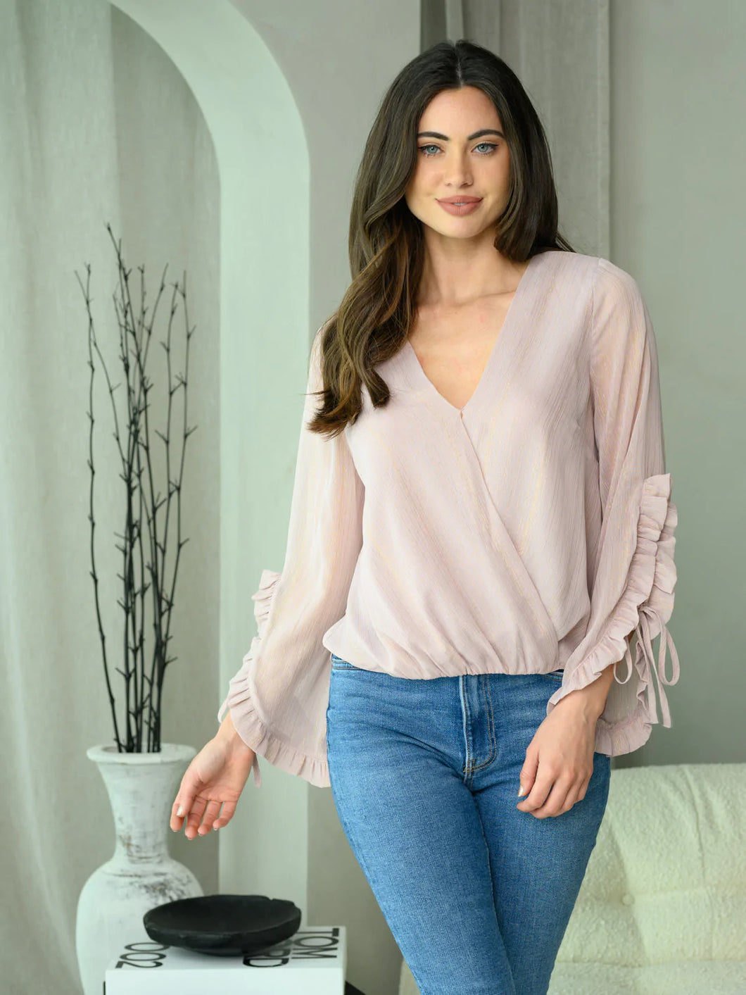 Bellisima Bell Sleeve Surplice Top